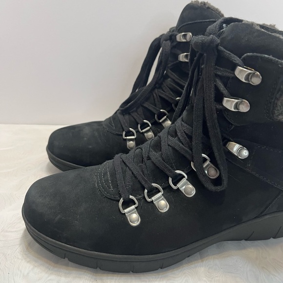 Cliffs by White Mountain Emory Hiking Style Bootie Lace Up Sz 8 Black Nubuck - Picture 8 of 14